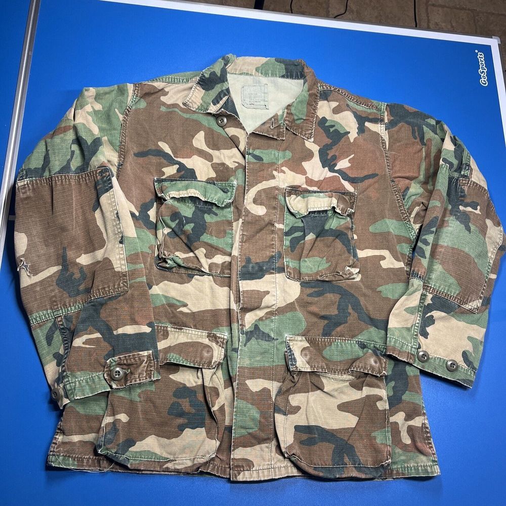 US Military Jacket Men Sz M Woodland Camouflage Hot‎ Weather Combat Coat